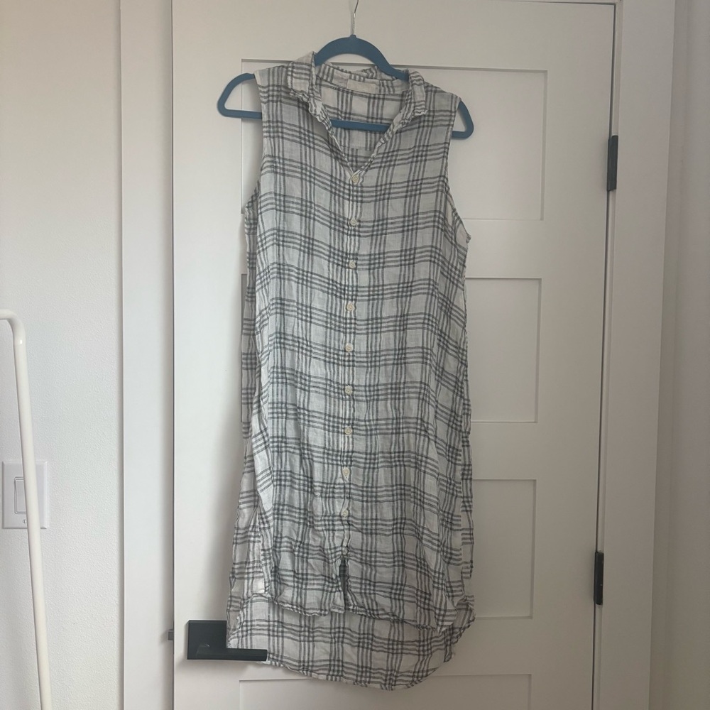 CP Shades Plaid Linen Mini Dress